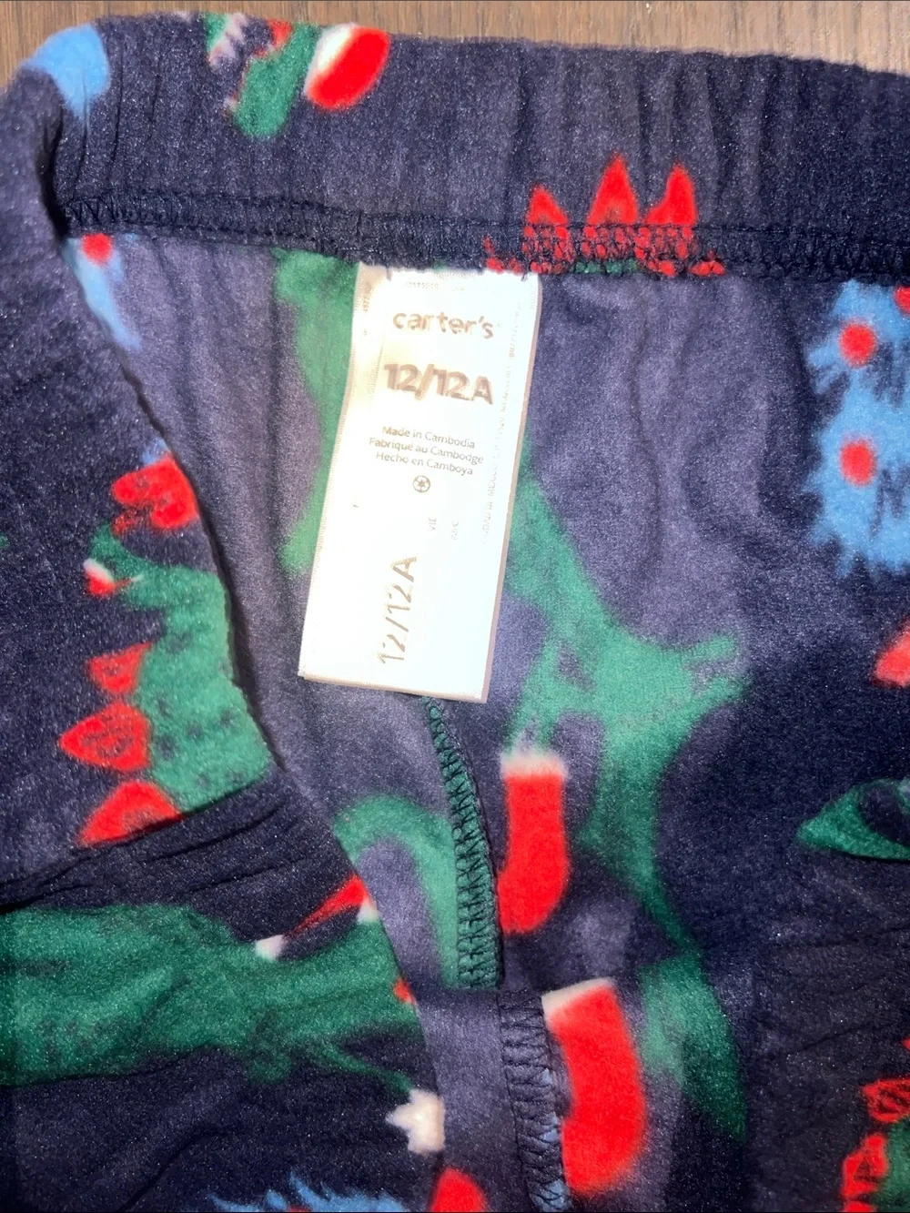 Carters Kids Holiday Dinosaur Pajama Set - Gray & Green size 12